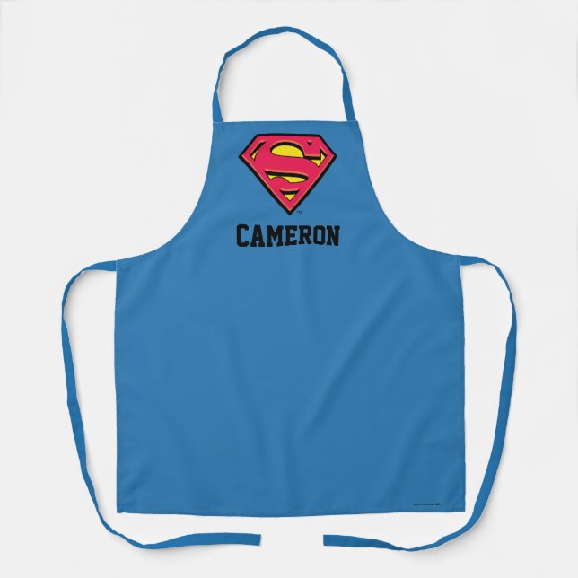 Superman S-Shield | Classic Logo 2 | Add Your Name Apron (Front)