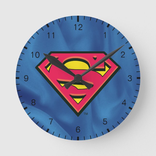 Superman S-Shield | Classic Logo Round Clock (Front)