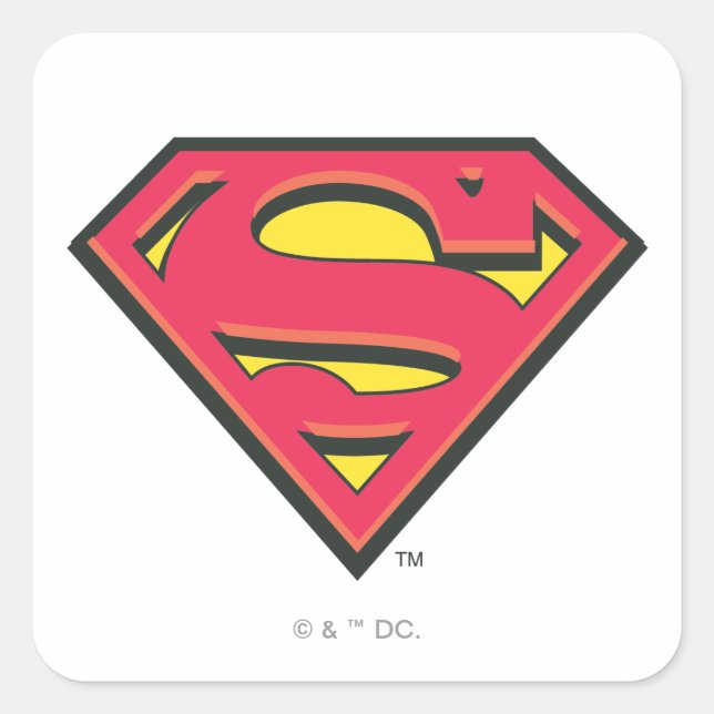 Superman S-Shield | Classic Logo Square Sticker (Front)