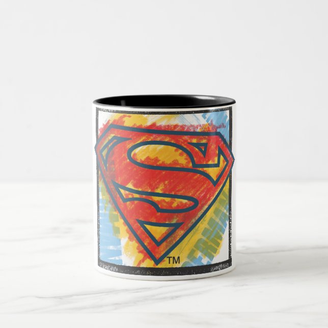 Superman S-Shield | Coloured Logo Two-Tone Coffee Mug (Center)