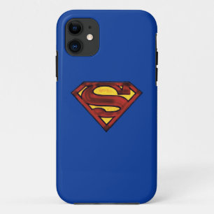 Superman S-Shield   Darkened Red Logo iPhone 11 Case