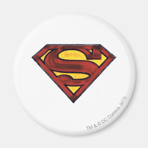Superman S-Shield Darkened Red Logo Magnet