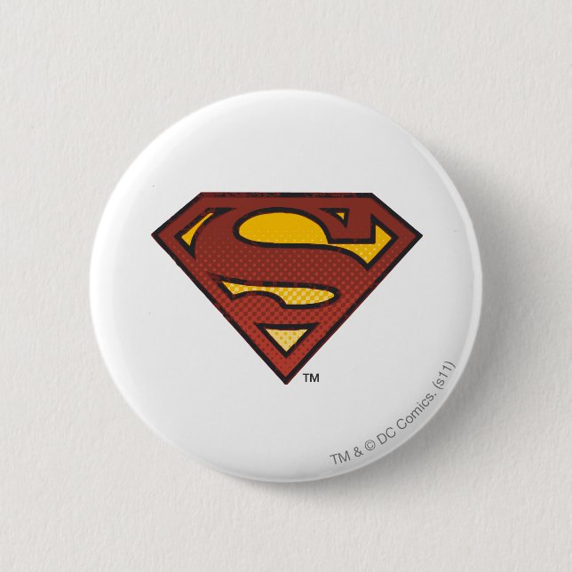 Superman S-Shield | Faded Dots Logo 6 Cm Round Badge (Front)
