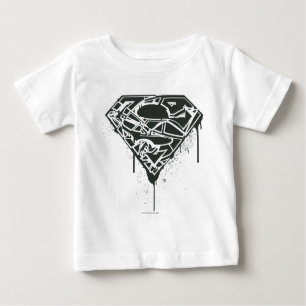 Superman S-Shield   Fragmented Splatter Logo Baby T-Shirt