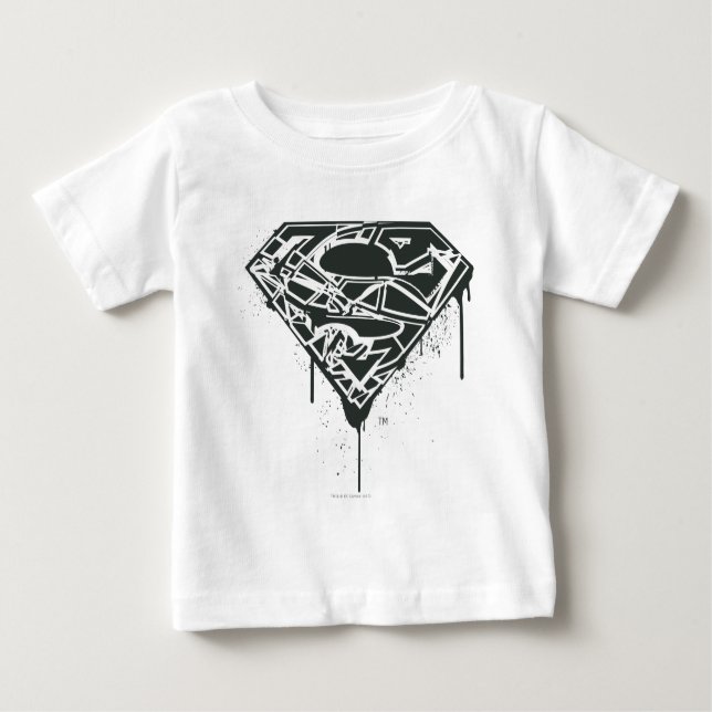 Superman S-Shield | Fragmented Splatter Logo Baby T-Shirt (Front)