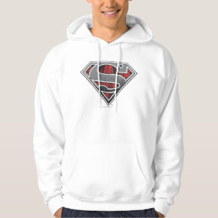 Superman S-Shield   Grey and Red City Logo Hoodie