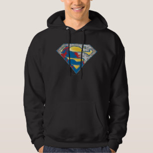 Superman S-Shield Grey Yellow Red Black Mix Logo Hoodie