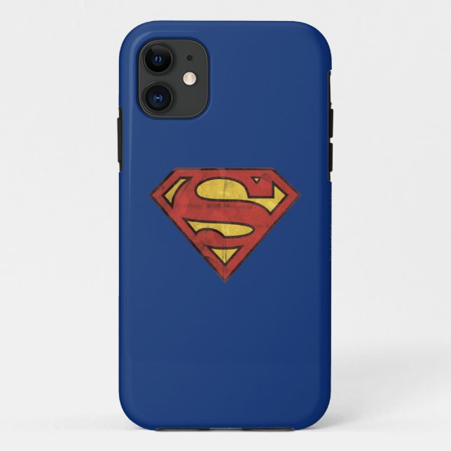 Superman S-Shield | Grunge Black Outline Logo Case-Mate iPhone Case (Back)