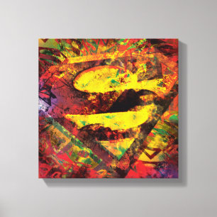 Superman S-Shield Grunge Logo Canvas Print