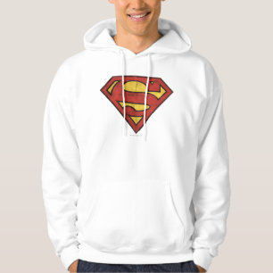 Superman S-Shield   Grunge Logo Hoodie