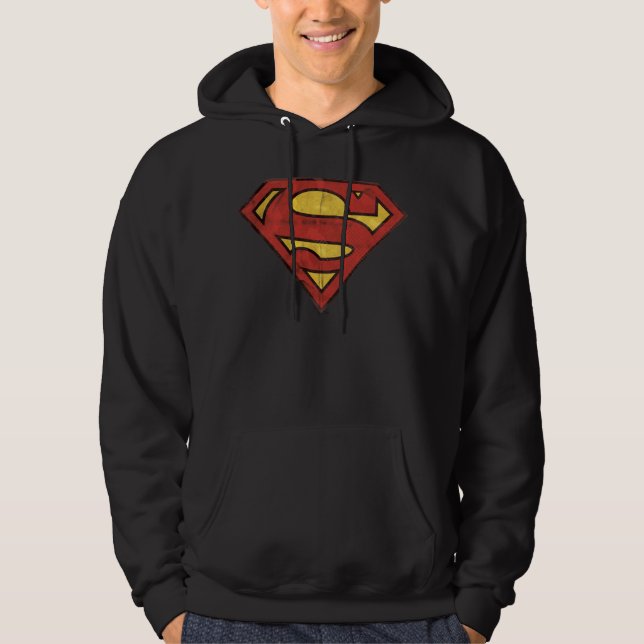 Superman S-Shield | Grunge Logo Hoodie (Front)
