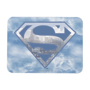 Superman S-Shield Light Blue City Logo Magnet