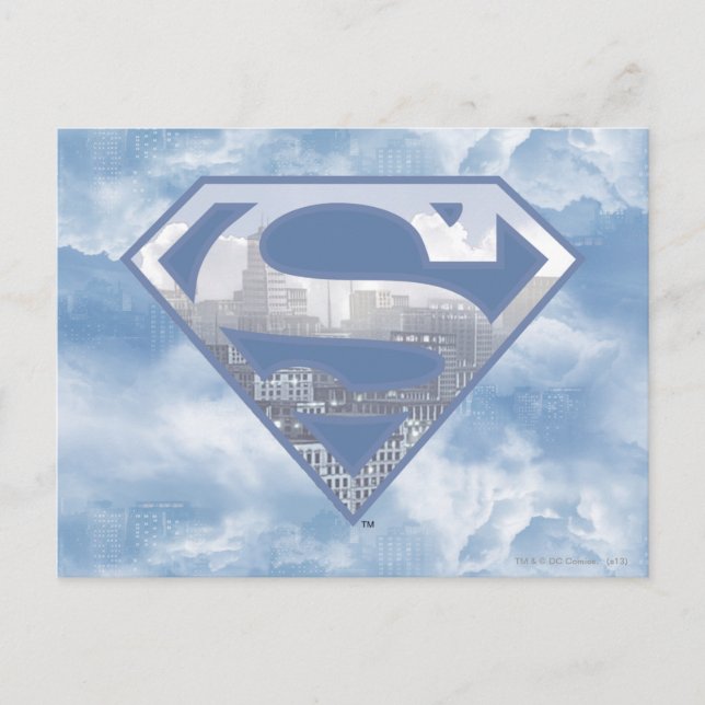 Superman S-Shield | Light Blue City Logo Postcard (Front)