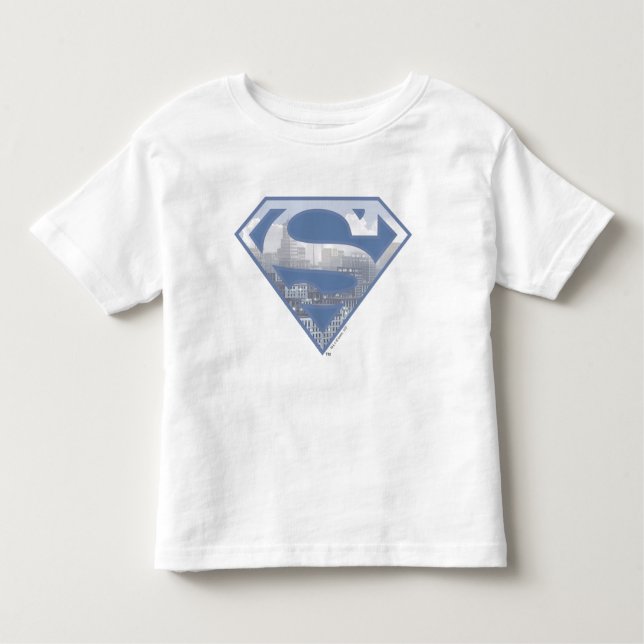 Superman S-Shield | Light Blue City Logo Toddler T-Shirt (Front)