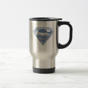 Superman S-Shield   Light Blue City Logo Travel Mug