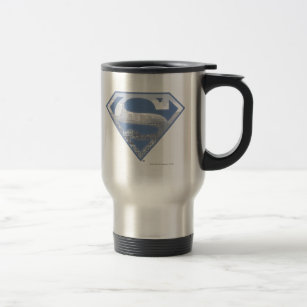 Superman S-Shield   Light Blue City Logo Travel Mug