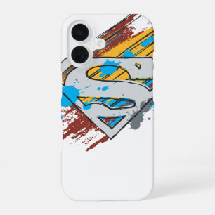 Superman S-Shield Paint Streaks Logo iPhone 16 Case