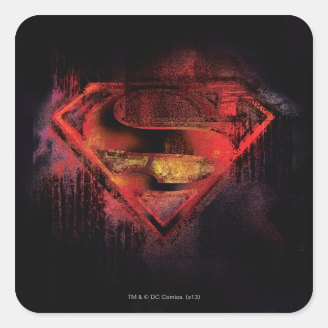 Superman S-Shield | Painted Logo Square Sticker (Front)