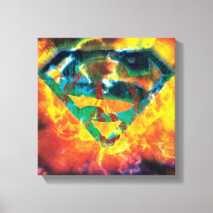 Superman S-Shield Peace Stamped Logo Canvas Print