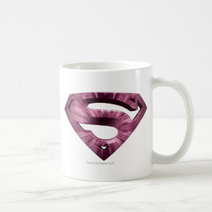 Superman S-Shield   Pink Star Burst Logo Coffee Mug