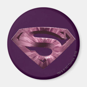 Superman S-Shield Pink Star Burst Logo Magnet
