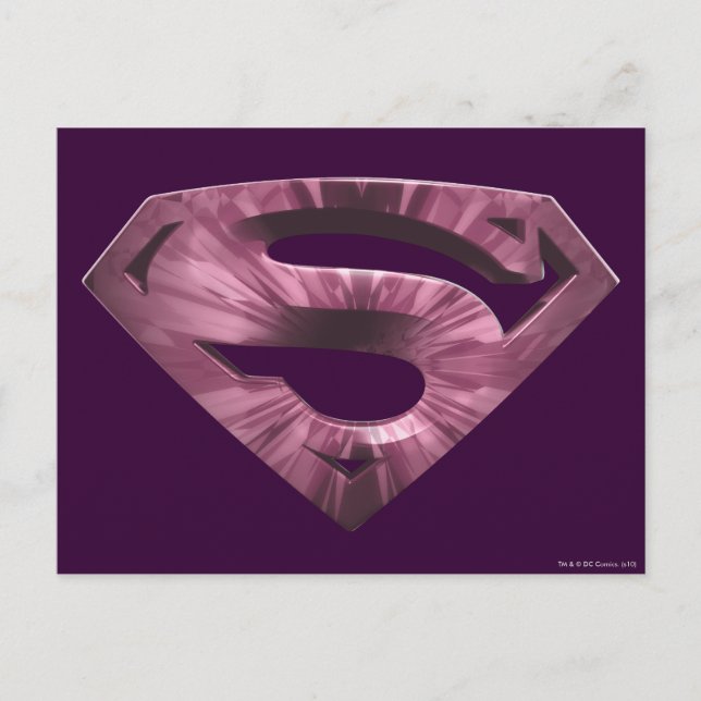 Superman S-Shield | Pink Star Burst Logo Postcard (Front)