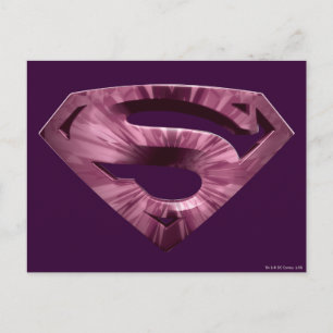 Superman S-Shield   Pink Star Burst Logo Postcard