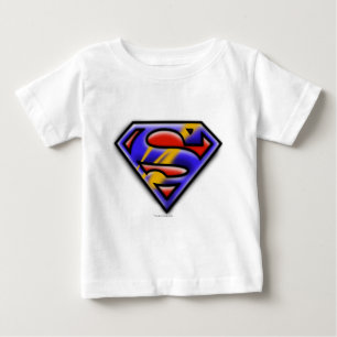 Superman S-Shield   Purple Airbrush Logo Baby T-Shirt