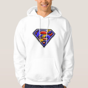 Superman S-Shield   Purple Airbrush Logo Hoodie