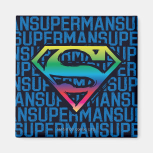 Superman S-Shield   Rainbow Logo Magnet