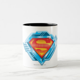 Superman S-Shield   Red and Blue Metal Logo Two-Tone Coffee Mug