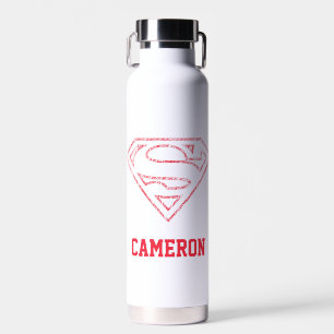 Superman S-Shield   Red Ou Krypto    Add Your Name Water Bottle