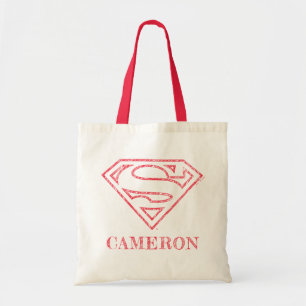 Superman S-Shield   Red Outline Logo Tote Bag