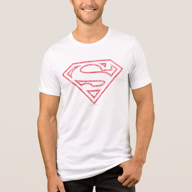 Superman S-Shield | Red Outline Logo Tri-Blend Shirt (Front)
