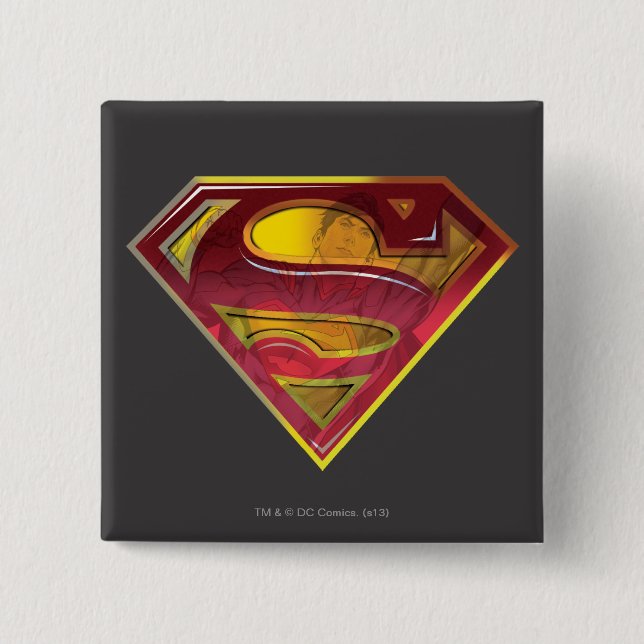 Superman S-Shield | Reflection Logo 15 Cm Square Badge (Front)