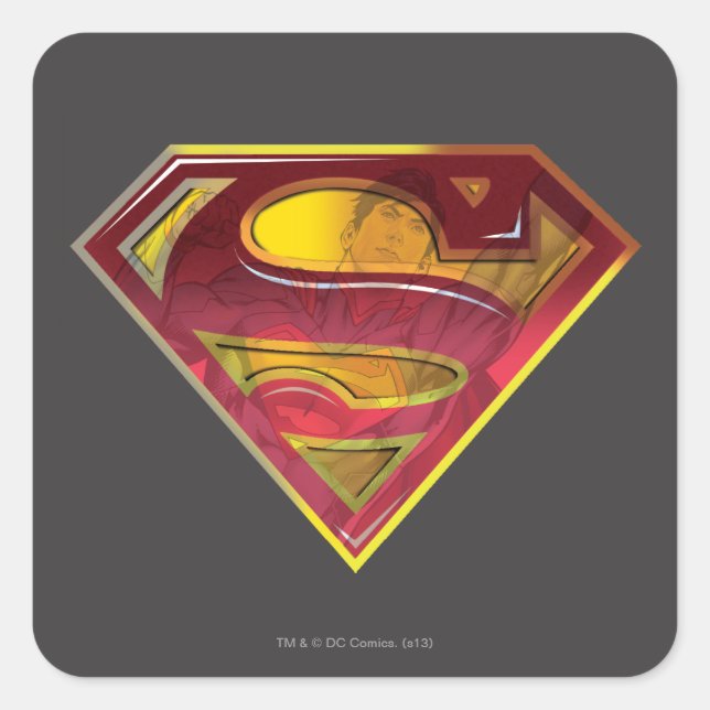 Superman S-Shield | Reflection Logo Square Sticker (Front)