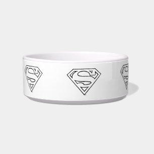 Superman S-Shield Simple Black Outline Logo Bowl