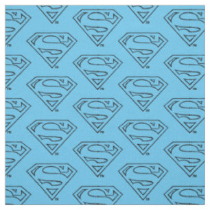 Superman S-Shield Simple Black Outline Logo Fabric