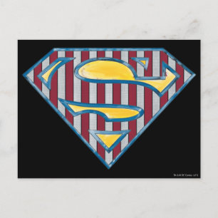 Superman S-Shield Striped Logo Postcard