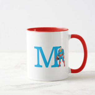 Superman Standing   Add Your Monogram Mug