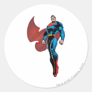 Superman Stands Tall Classic Round Sticker