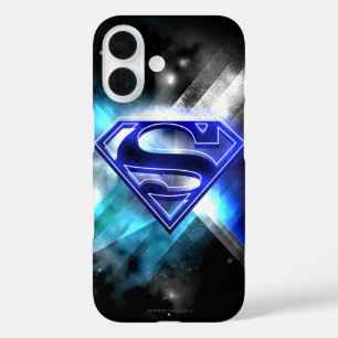 Superman Stylised   Blue White Crystal Logo iPhone 16 Case