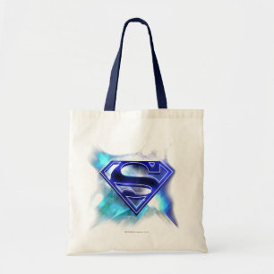 Superman Stylised   Blue White Crystal Logo Tote Bag