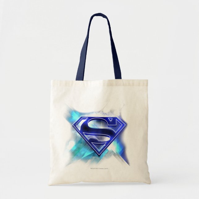 Superman Stylised | Blue White Crystal Logo Tote Bag (Front)