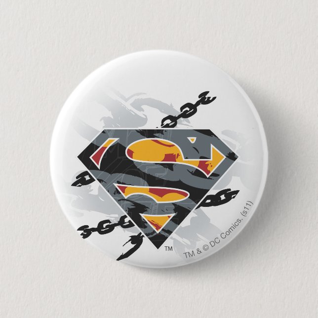 Superman Stylised | Chains Logo 6 Cm Round Badge (Front)