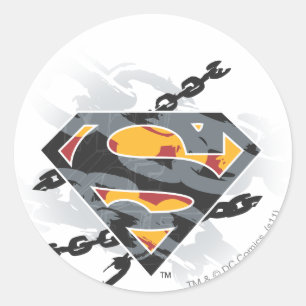 Superman Stylised   Chains Logo Classic Round Sticker