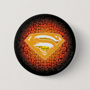 Superman Stylised   Crackle Logo 6 Cm Round Badge