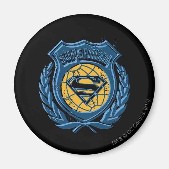 Superman Stylised | Crest with Globe Logo Magnet (Front)