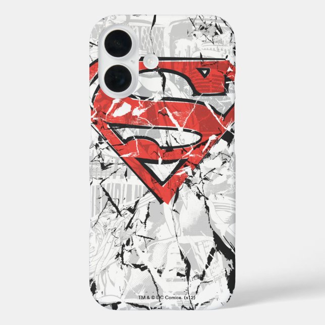 Superman Stylised | Crumpled Comic Logo Case-Mate iPhone Case (Back)