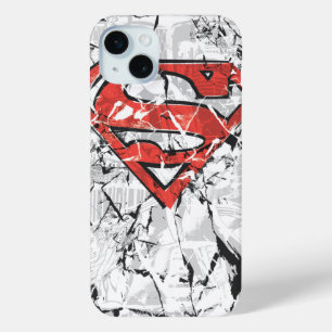 Superman Stylised Crumpled Comic Logo iPhone 15 Mini Case